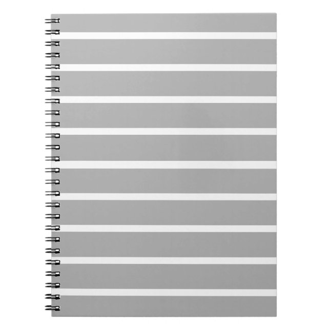 Caderno Espiral Design de Listras Cinza Cinza (Frente)
