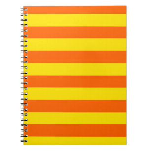 Caderno Espiral Design de Listras Laranja Amarelo