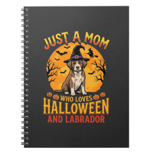 Caderno Espiral Design de Mãe Labradores de Halloween Feiticeira_1