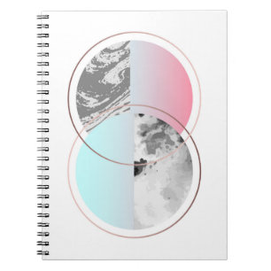 Caderno Espiral Design de mármore geométrico de Scandi