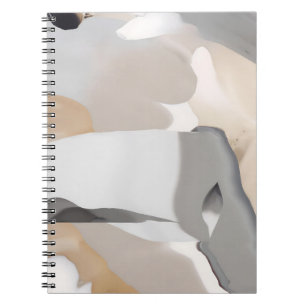 Caderno Espiral Design de mármore líquido Abstrato neutro