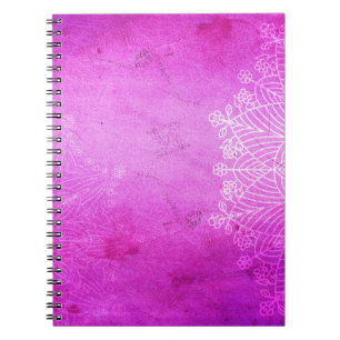 Caderno Espiral Design de meditação cor-de-rosa Mandala