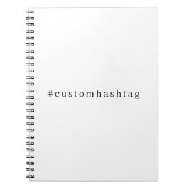 Caderno Espiral Design de Mídia Social com Hashtag Moderna