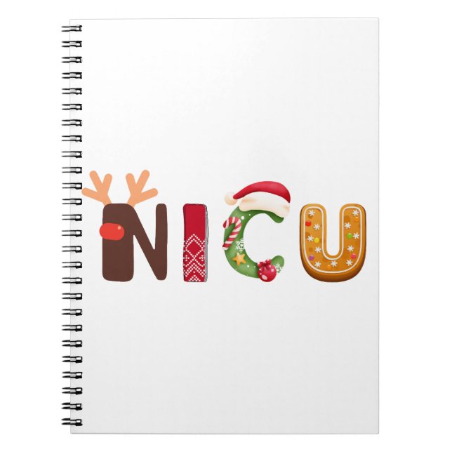 Caderno Espiral Design de Natal da NICU (Frente)