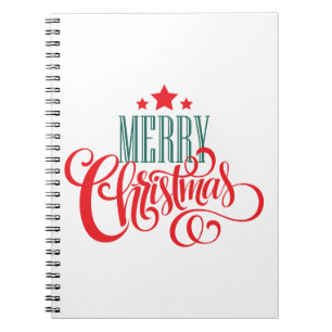 Caderno Espiral Design de Natal e estrelas