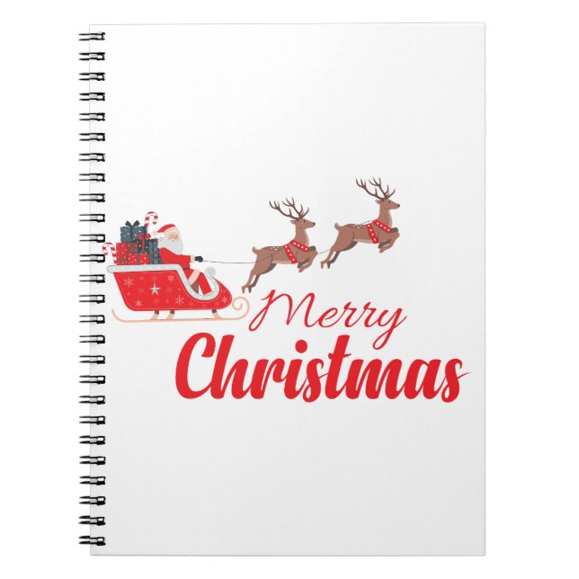 Caderno Espiral Design de Natal e renas (Frente)