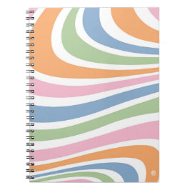 Caderno Espiral Design de Onda Retroativa