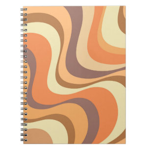 Caderno Espiral Design de ondas retrorreflectoras modernas multico