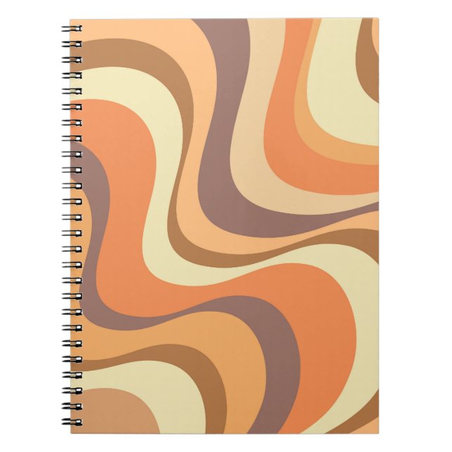 Caderno Espiral Design de ondas retrorreflectoras modernas multico (Frente)