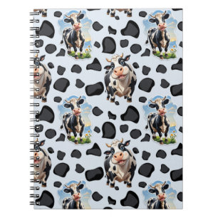 Caderno Espiral Design de padrão animal de vaca
