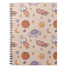 Caderno Espiral Design de padrão contínuo de desenho animado fofo 