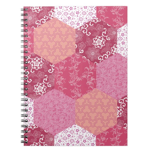 Caderno Espiral Design de Padrão de Estilo Japonês (Frente)