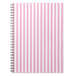 Caderno Espiral Design de padrão de listra vertical rosa branco