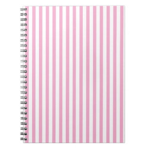 Caderno Espiral Design de padrão de listra vertical rosa branco