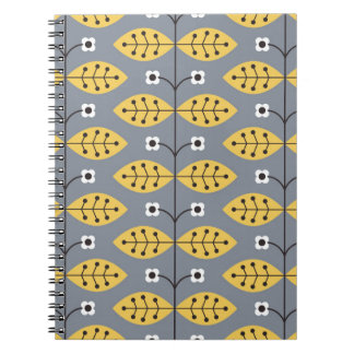 Caderno Espiral Design de padrão desenhado manualmente pela colhei