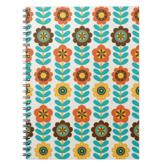 Caderno Espiral design de padrão floral uniforme. Ilustração Vinta