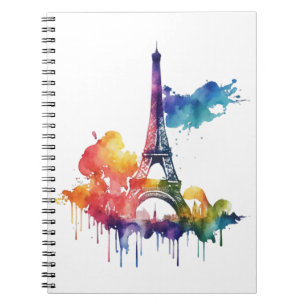 Caderno Espiral Design de Paris com placas coloridas