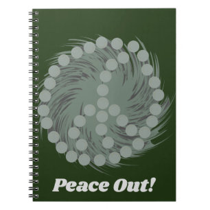 Caderno Espiral Design de PÊssego Vegetal com Padrão de Ervilha