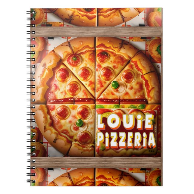 Caderno Espiral Design de Pizzaria de Pizza (Frente)