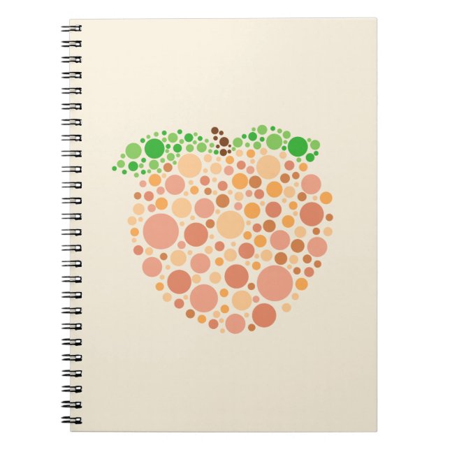 Caderno Espiral Design de Pontos de Pêssego Fofo (Frente)