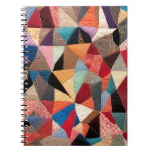 Caderno Espiral Design de Quilt Louco
