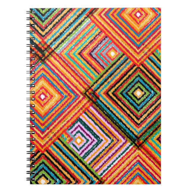 Caderno Espiral Design de retalhamento de padrões sem costura. Fun (Frente)
