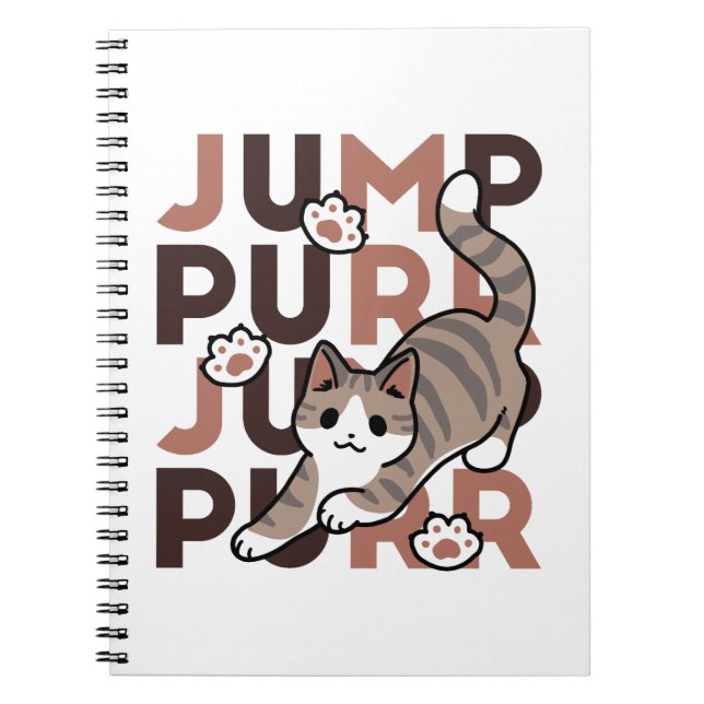 Caderno Espiral Design de Salto de Gato Reprodutivo - Trabalho de  (Frente)