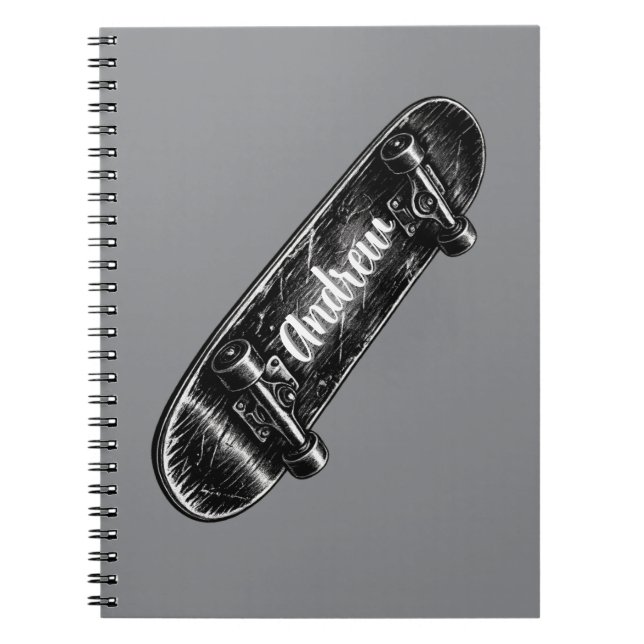 Caderno Espiral Design de skate personalizado para crianças  (Frente)