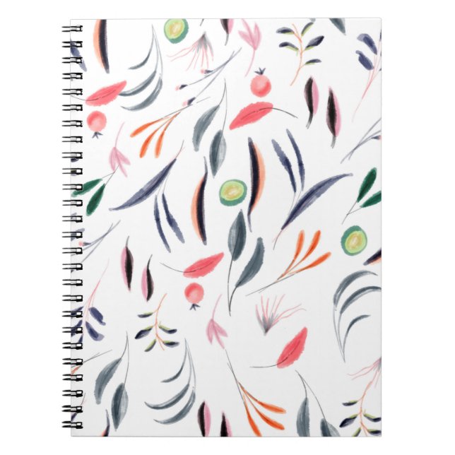 Caderno Espiral Design de tecido de mesa de aquarela (Frente)