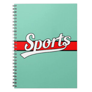 Caderno Espiral Design de texto: ESPORTES branco + seu próprio tex