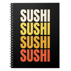 Caderno Espiral Design de texto Sushi