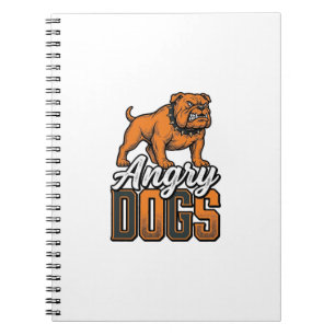 Caderno Espiral Design de Tipografia Bulldog Vintage Angry Dogs_1