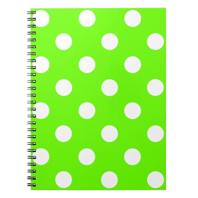 Caderno Espiral design de unhas do Verde limão bolinhas para prima (Frente)