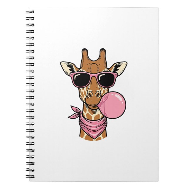 Caderno Espiral Design de Vetor Bubblegum Girafa com Gravação Anti (Frente)