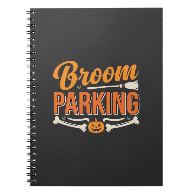 Caderno Espiral Design de Vetor de Halloween de Estacionamento de  (Frente)