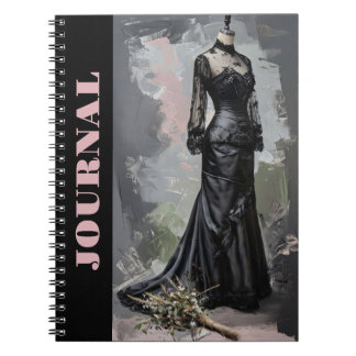 Caderno Espiral Design de Vintage LBD Pequeno e Preto