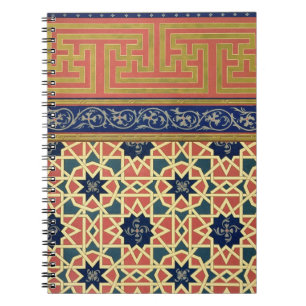 Caderno Espiral Design decorativo árabe (litho da cor)