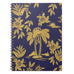 Caderno Espiral Design designs sem costura com o Havaí, tropa