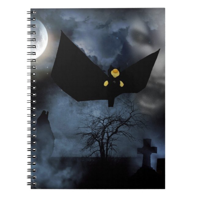 Caderno Espiral Design divertido e assustador para o Halloween (Frente)