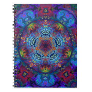 Caderno Espiral Design do abstrato da arte da mandala