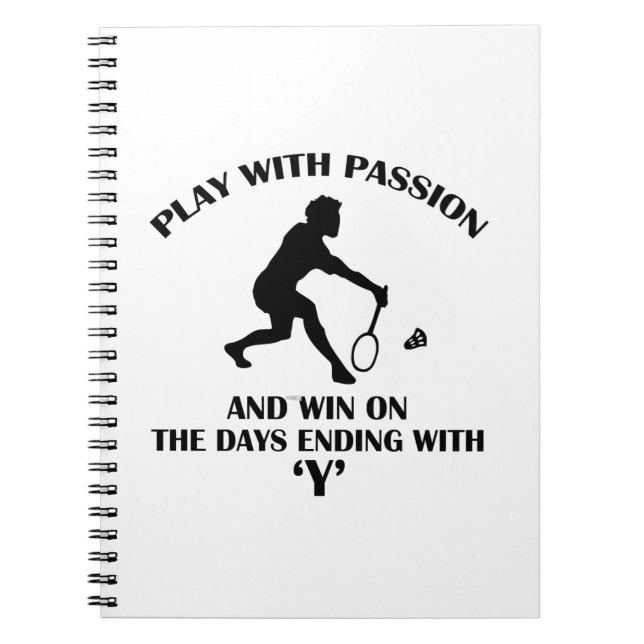 Caderno Espiral design do badminton (Frente)