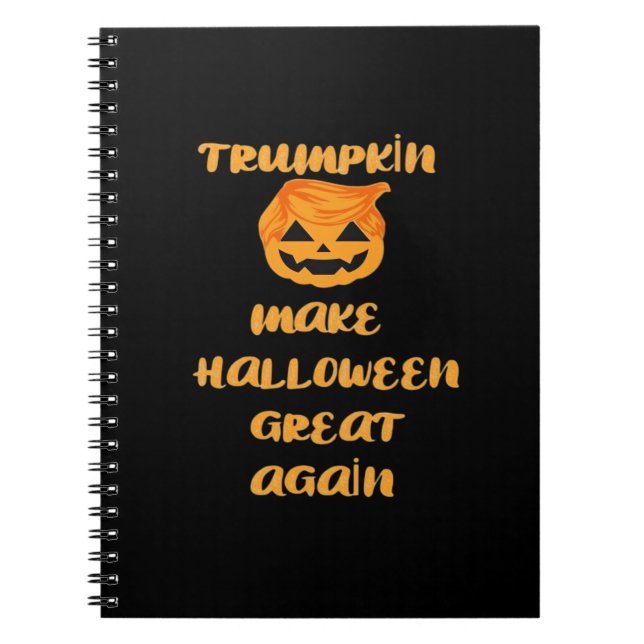 Caderno Espiral Design do Dia das Bruxas de Abóbora Trumpkin - Eng (Frente)