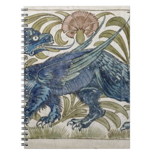 Caderno Espiral Design do "dragão" para um azulejo (w/c no papel)