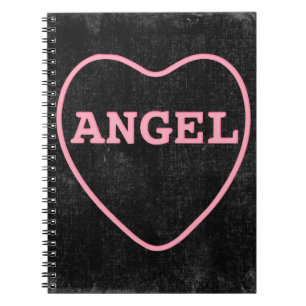 Caderno Espiral Design do Namorados do Coração Anjo Cor-de-Rosa