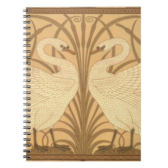 Caderno Espiral Design do papel de parede da cisne (Frente)