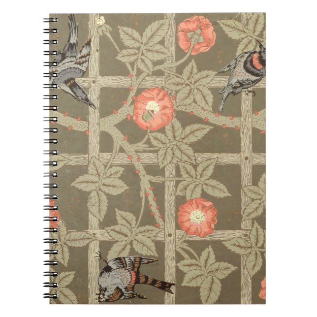 Caderno Espiral Design do papel de parede da treliça com um backg (Frente)