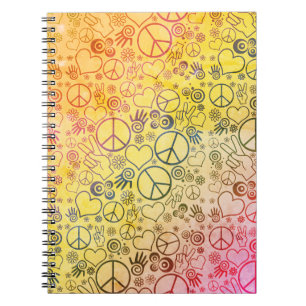 Caderno Espiral Design do símbolo do amor da paz