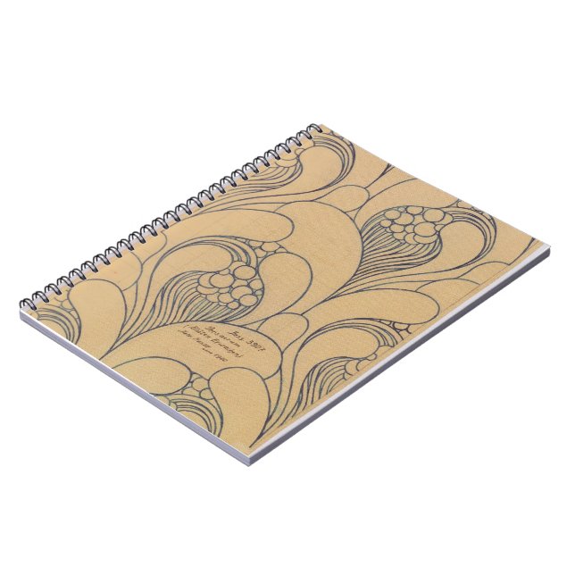 Caderno Espiral Design do tecido de Koloman Moser- com floral (Left Side)