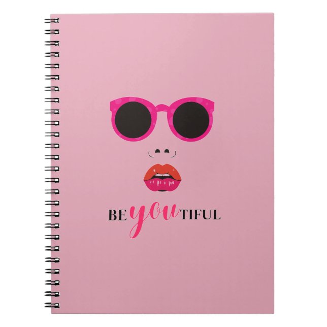 Caderno Espiral Design elegante com tom rosa chic (Frente)