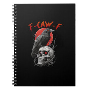 Caderno Espiral Design Estético Divertido de Corvo F-Caw-F